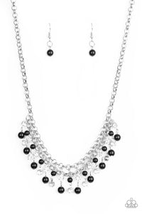 Paparazzi VINTAGE VAULT "You May Kiss The Bride" Black Necklace & Earring Set Paparazzi Jewelry