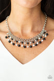 Paparazzi VINTAGE VAULT "You May Kiss The Bride" Black Necklace & Earring Set Paparazzi Jewelry