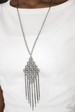 Paparazzi VINTAGE VAULT "Web Design" Black Necklace & Earring Set Paparazzi Jewelry