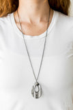 Paparazzi VINTAGE VAULT "Stop, TEARDROP, and Roll" Black Necklace & Earring Set Paparazzi Jewelry