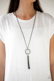 Paparazzi VINTAGE VAULT "Straight To The Top" Black Necklace & Earring Set Paparazzi Jewelry