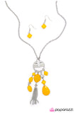 Paparazzi "Just Dropping By" Yellow Necklace & Earring Set Paparazzi Jewelry