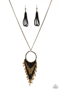 Paparazzi "Badlands Beauty" Black Necklace & Earring Set Paparazzi Jewelry