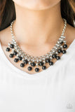 Paparazzi VINTAGE VAULT "Friday Night Fringe" Black Necklace & Earring Set Paparazzi Jewelry