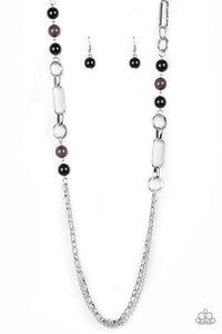 Paparazzi VINTAGE VAULT "CACHE Me Out" Black Necklace & Earring Set Paparazzi Jewelry