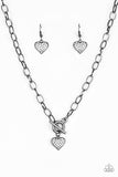Paparazzi "Harvard Hearts" Black Necklace & Earring Set Paparazzi Jewelry