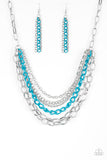 Paparazzi VINTAGE VAULT "Color Bomb" Blue Necklace & Earring Set Paparazzi Jewelry