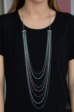 Paparazzi VINTAGE VAULT "Radical Rainbows" Blue Necklace & Earring Set Paparazzi Jewelry