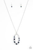 Paparazzi VINTAGE VAULT "Spotlight Social" Blue Necklace & Earring Set Paparazzi Jewelry