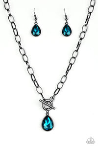 Paparazzi "So Sorority" Blue Necklace & Earring Set Paparazzi Jewelry