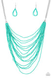 Paparazzi VINTAGE VAULT "Bora Bombora" Blue Necklace & Earring Set Paparazzi Jewelry