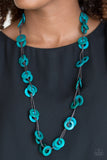 Paparazzi VINTAGE VAULT "Waikiki Winds" Blue Necklace & Earring Set Paparazzi Jewelry