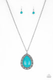 Paparazzi "Full Frontier" Blue Necklace & Earring Set Paparazzi Jewelry
