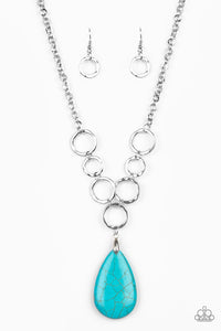 Paparazzi "Livin On A PRAIRIE" Blue Necklace & Earring Set Paparazzi Jewelry