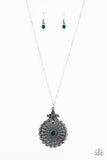 Paparazzi VINTAGE VAULT "Walk On The WILDFLOWER Side" Blue Necklace & Earring Set Paparazzi Jewelry
