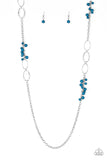 Paparazzi VINTAGE VAULT "Flirty Foxtrot" Blue Necklace & Earring Set Paparazzi Jewelry