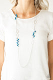 Paparazzi VINTAGE VAULT "Flirty Foxtrot" Blue Necklace & Earring Set Paparazzi Jewelry