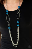 Paparazzi VINTAGE VAULT "Pleasant Promenade" Blue Necklace & Earring Set Paparazzi Jewelry