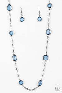 Paparazzi "Glassy Glamorous" Blue Necklace & Earring Set Paparazzi Jewelry