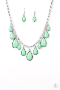 Paparazzi "Jaw-Dropping Diva" Green Necklace & Earring Set Paparazzi Jewelry