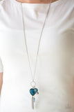 Paparazzi VINTAGE VAULT "Haute Heartbreaker" Blue Necklace & Earring Set Paparazzi Jewelry