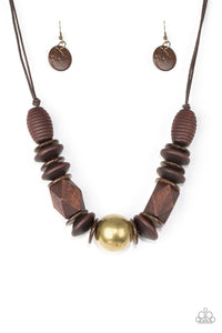 Paparazzi "Grand Turks Getaway" Brass Necklace & Earring Set Paparazzi Jewelry