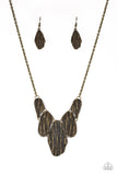 Paparazzi VINTAGE VAULT "A New DISCovery" Brass Necklace & Earring Set Paparazzi Jewelry