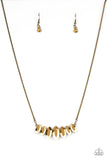 Paparazzi "Leading Lady" Brass Necklace & Earring Set Paparazzi Jewelry