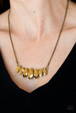 Paparazzi "Leading Lady" Brass Necklace & Earring Set Paparazzi Jewelry