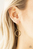 Paparazzi "Warning Belles" Brass Necklace & Earring Set Paparazzi Jewelry