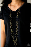Paparazzi VINTAGE VAULT "Perfect MISMATCH" Brass Necklace & Earring Set Paparazzi Jewelry