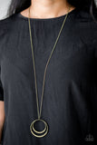 Paparazzi VINTAGE VAULT "Front and EPICENTER" Brass Necklace & Earring Set Paparazzi Jewelry