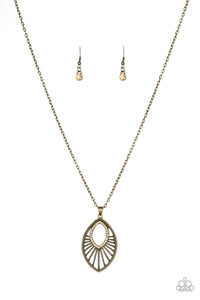 Paparazzi VINTAGE VAULT "Court Couture" Brass Necklace & Earring Set Paparazzi Jewelry