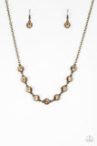 Paparazzi "Starlit Socials" Brass Necklace & Earring Set Paparazzi Jewelry