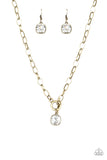 Paparazzi "Dynamite Dazzle" Brass Necklace & Earring Set Paparazzi Jewelry