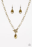 Paparazzi VINTAGE VAULT "Club Sparkle" Brass Necklace & Earring Set Paparazzi Jewelry