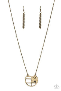 Paparazzi "Abstract Aztec" Brass Necklace & Earring Set Paparazzi Jewelry
