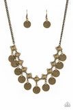 Paparazzi "Walk The Plank" Brass Necklace & Earring Set Paparazzi Jewelry