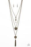 Paparazzi VINTAGE VAULT "Love Opens All Doors" Brass Necklace & Earring Set Paparazzi Jewelry