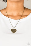 Paparazzi "Look Into Your Heart" Brass Necklace & Earring Set Paparazzi Jewelry