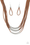 Paparazzi "Walk The WALKABOUT" Brown Necklace & Earring Set Paparazzi Jewelry