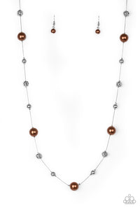 Paparazzi "Eloquently Eloquent" Brown Necklace & Earring Set Paparazzi Jewelry