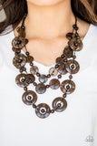 Paparazzi "Catalina Coastin" Brown Necklace & Earring Set Paparazzi Jewelry