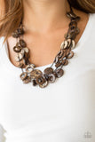 Paparazzi VINTAGE VAULT "Wonderfully Walla Walla" Brown Necklace & Earring Set Paparazzi Jewelry