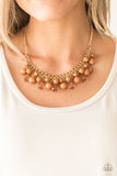 Paparazzi "Tour de Trendsetter" Brown Necklace & Earring Set Paparazzi Jewelry