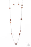 Paparazzi "Pacific Piers" Brown Necklace & Earring Set Paparazzi Jewelry