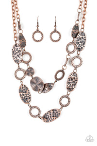 Paparazzi "Trippin On Texture" Copper Necklace & Earring Set Paparazzi Jewelry