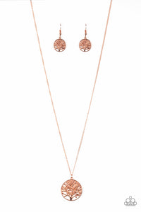 Paparazzi VINTAGE VAULT "Save The Trees" Copper Necklace & Earring Set Paparazzi Jewelry