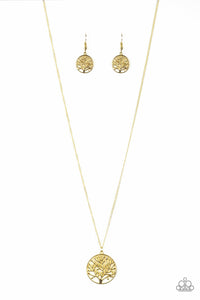 Paparazzi "Save The Trees" Brass Necklace & Earring Set Paparazzi Jewelry