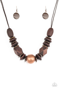 Paparazzi "Grand Turks Getaway" Copper Necklace & Earring Set Paparazzi Jewelry